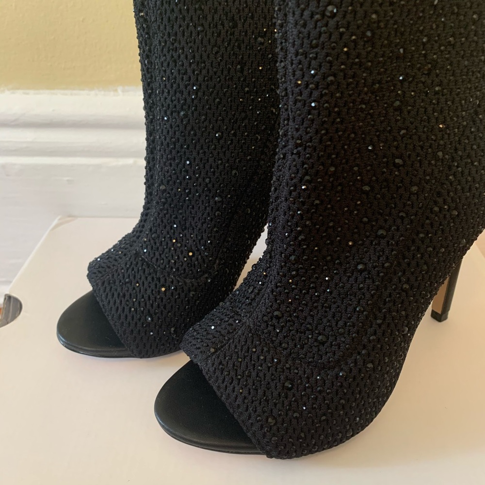 New! ALDO rhinestone peep toe booties - Picture 4 of 6